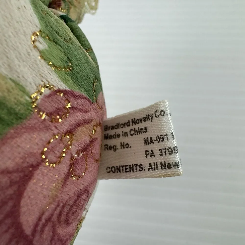 Bradford Novelty Victorian Hat & Parasol Ornaments Gold Lace Floral Fabric Set